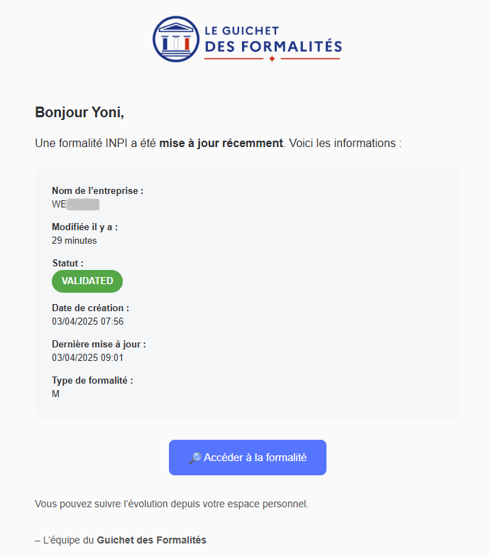 Le Guichet des Formalités et recevez des notifications Le Guichet des Formalités et recevez des notifications