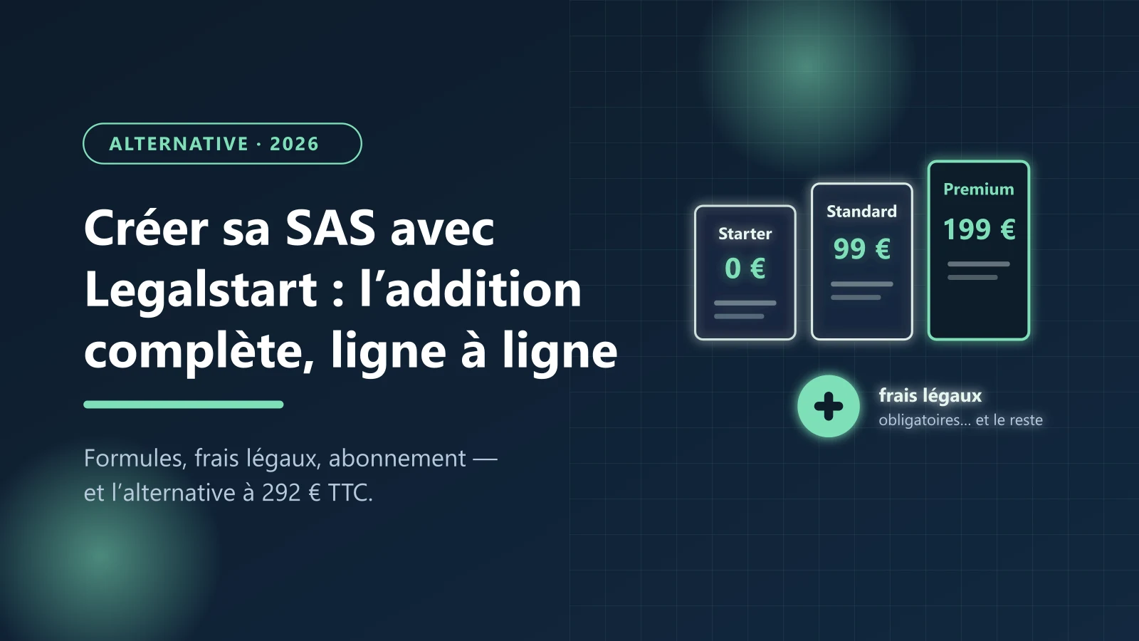 Les trois formules Legalstart de création de SAS et le plus frais légaux qui change l'addition — Le Guichet des Formalités