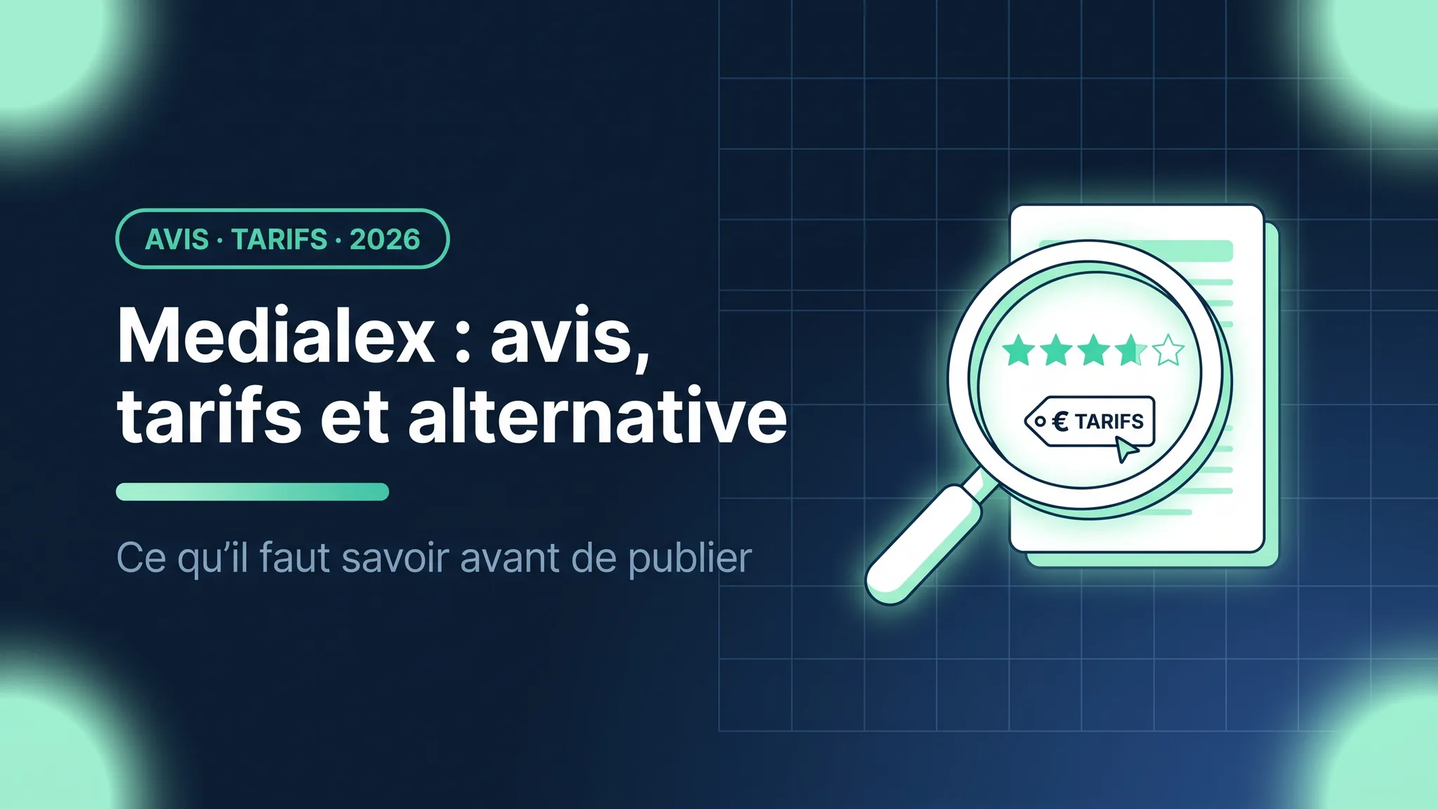 Medialex : avis, tarifs et alternative 2026 — analyse indépendante par Le Guichet des Formalités
